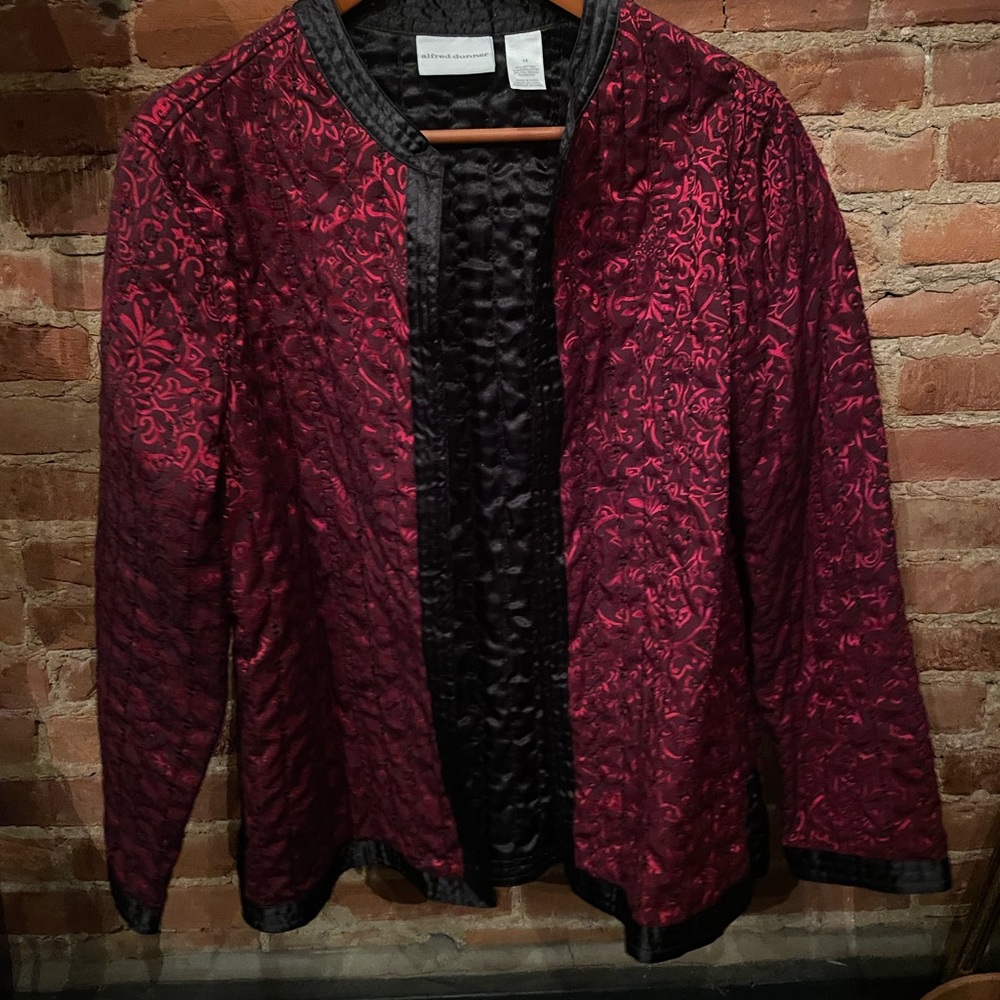 Alfred Dunner Red and Black Floral Jacket